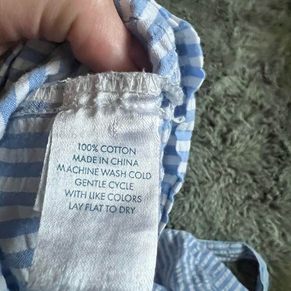 LAKE Pajamas Alice Shorts Set in Blue Seersucker Large - Picture 5 of 5